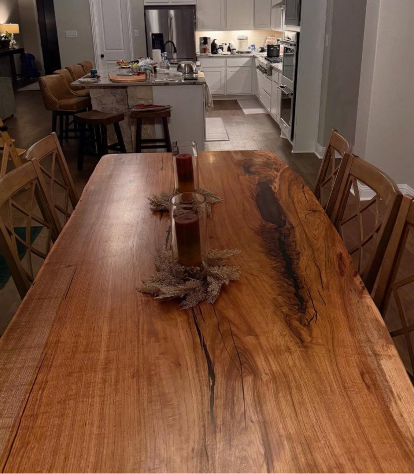Handmade Pecan Live Edge Table – Premium Wood Table from Texas
